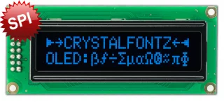 16x2 SPI OLED With Blue Characters (CFAL1602C-PB)