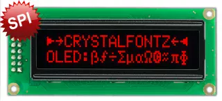 16x2 Red SPI Character OLED (CFAL1602C-PR)