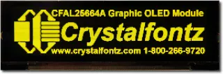 [EOL] Yellow 256x64 SPI Graphic OLED (CFAL25664A-Y-B1)