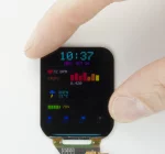 368x448 high density 1.93-inch full-color graphic OLED display module. Front view, powered on showing a fitness tracking interface. 
