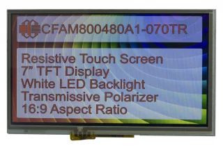 7" 800x480 Resistive Touchscreen TFT Display (CFAM800480A1-070TR)