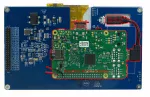 800x480 7-inch Raspberry Pi Compatible TFT Display. Back View, showing how Raspberry Pi connects to module.
