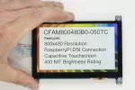 5 inch Raspberry Pi Compatible TFT Display, in-hand to show size and perspective.
