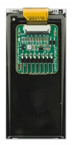 104x212 ePaper arduino development shown attached to ePaper adapter board.