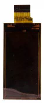 104x212 flexible ePaper display. Back view, powered on.