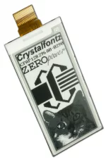 CFAP128296A0-0290 is a 2.90 inch graphic epaper display, 3-level grayscale , front angled view, FPC unfolded