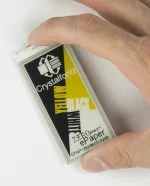 128x296 pixel ePaper display module, in-hand to show perspective.
