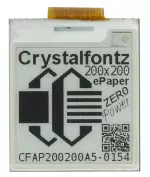 200x200 ePaper display module with a breakout board. Front view.