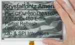 7.5 inch graphic ePaper display module. With hand to show size and perspective.