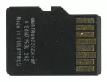 MicroSD Card, 4GB Capacity, Bottom view.