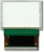 The CFAX12864T-TFH is a 128x64 dark on light gray LCD display � back view, tail unfolded.