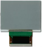 The CFAX12864U-NFH is a 128x64 dark on light gray LCD display � back view, tail unfolded.
