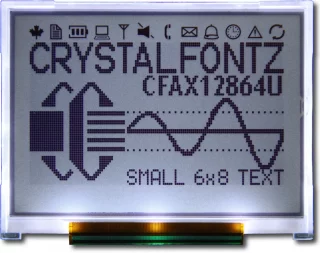 128x64 Serial Graphic Transflective LCD (CFAX12864U-TFH)