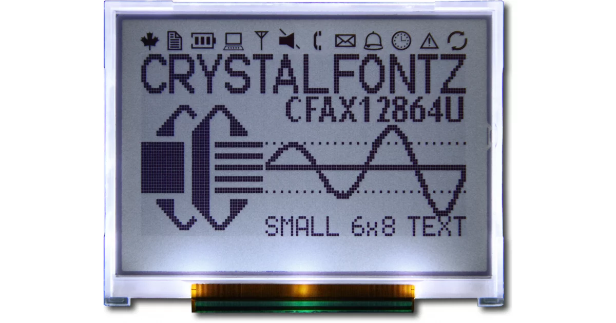128x64 Serial Graphic Transflective LCD from Crystalfontz