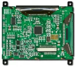 The CFAX320240DX-TFH-T-TS is a 320x240 dark on light gray LCD display � back view. 