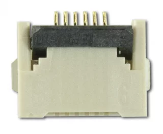 6 Position, 0.5mm Pitch, Gold, FCC FPC ZIF Connector (CS050Z06G-A0)