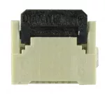 6 Position, 0.5mm Pitch, Gold, FCC FPC ZIF Connector, closed position.