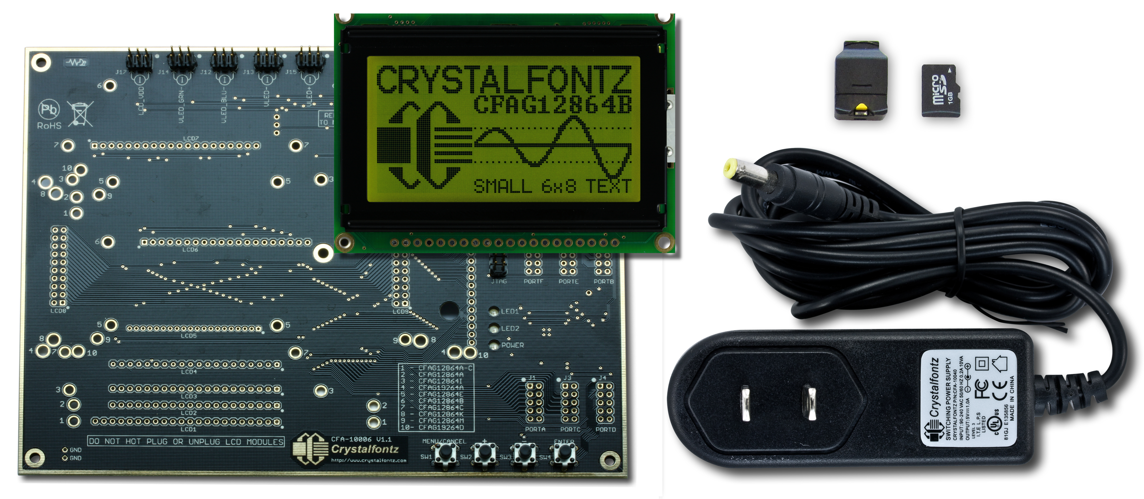 Crystalfontz CFAG12864B-TMI-V Graphics LCD Module – 128x64, RoHS Compliant