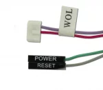 These are the connections that are made to the motherboard. The RESET and POWER wires push onto the corresponding pins of your motherboard. The WOL connector plugs into the WOL header that is available on most motherboards.