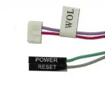 These are the connections that are made to the motherboard. The RESET and POWER wires push onto the corresponding pins of your motherboard. The WOL connector plugs into the WOL header that is available on most motherboards.