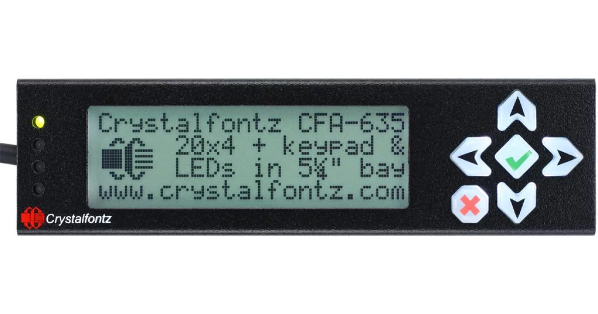 20x4 Character Enclosed LCD Module from Crystalfontz