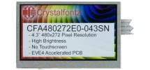 480x272 4.3" Non-Touch EVE Accelerated TFT Module CFA480272E0-043SN