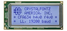 Light Blue Logic Level Serial 20x4 Character LCD CFA634-TFH-KL