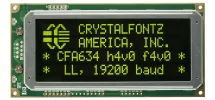 Logic Level Serial 20x4 Character LCD CFA634-YDI-KL