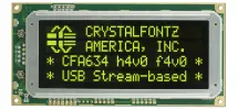 High Contrast 20x4 Character USB LCD Module CFA634-YDI-KU