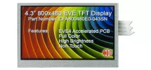 800x480 4.3" EVE Accelerated TFT Display Module CFA800480E0-043SN