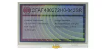 480x272 Resistive Touchscreen TFT Display CFAF480272H0-043SR 480x272 Resistive Touchscreen TFT Display CFAF480272H0-043SR