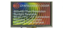 5" IPS Sunlight Readable Resistive Touchscreen TFT Display CFAF800480E1-050SR