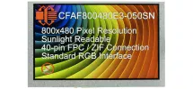 800x480 5 inch Sunlight Readable TFT CFAF800480E3-050SN