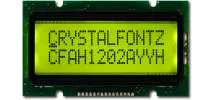 Sunlight Readable 12x2 Character LCD CFAH1202A-YYH-JT Sunlight Readable 12x2 Character LCD CFAH1202A-YYH-JT