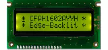 Sunlight Readable Edge-Lit 16x2 Character LCD CFAH1602A-YYH-JTE Sunlight Readable Edge-Lit 16x2 Character LCD CFAH1602A-YYH-JTE