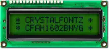 Green 16x2 Character Sunlight Readable LCD CFAH1602B-NYG-JT Green 16x2 Character Sunlight Readable LCD CFAH1602B-NYG-JT