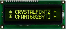 16x2 Yellow on Dark Character LCD CFAH1602B-YTI-JT