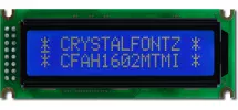 White on Blue 16x2 Character LCD CFAH1602M-TMI-ET