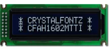 Black and White 16x2 Character LCD CFAH1602M-TTI-ET