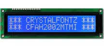 White on Blue 20x2 Character LCD Module CFAH2002M-TMI-ET