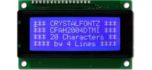 White on Blue 20x4 Character LCD CFAH2004D-TMI-ET