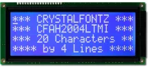 20x4 Character LCD White on Blue CFAH2004L-TMI-JT
