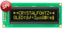 SPI 16x2 Yellow Character OLED CFAL1602C-PY