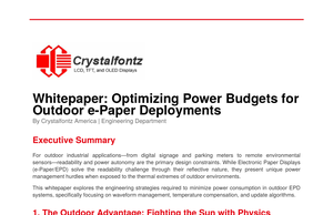 Optimizing Power Budgets for Outdoor e-Paper Deployments Whitepaper