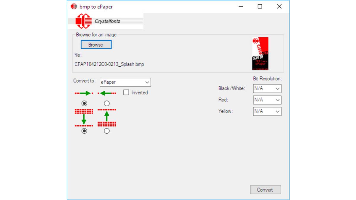 Bitmap To Epaper Converter From Crystalfontz