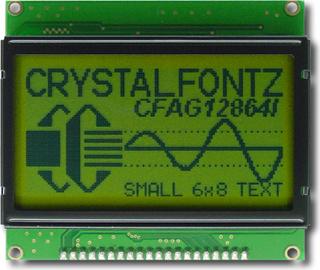128x64 Black on Green Graphic LCD (CFAG12864I-YYH-TN)