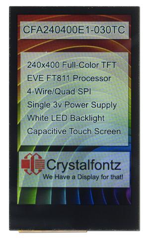 240x400 Capacitive Touchscreen EVE TFT Display (CFA240400E1-030TC)