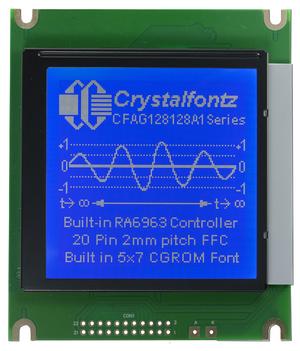 Blue 128x128 Parallel Graphic LCD (CFAG128128A1-TMI-TZ)