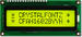 16x2 sunlight readable character LCD, Dark characters on yellow-green background.  Sitronix ST7066U controller. CFAH1602B-YYH-JTV