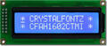 Standard White on Blue 16x2 Character LCD